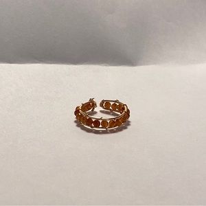 Orange red Faceted Garnet Ring